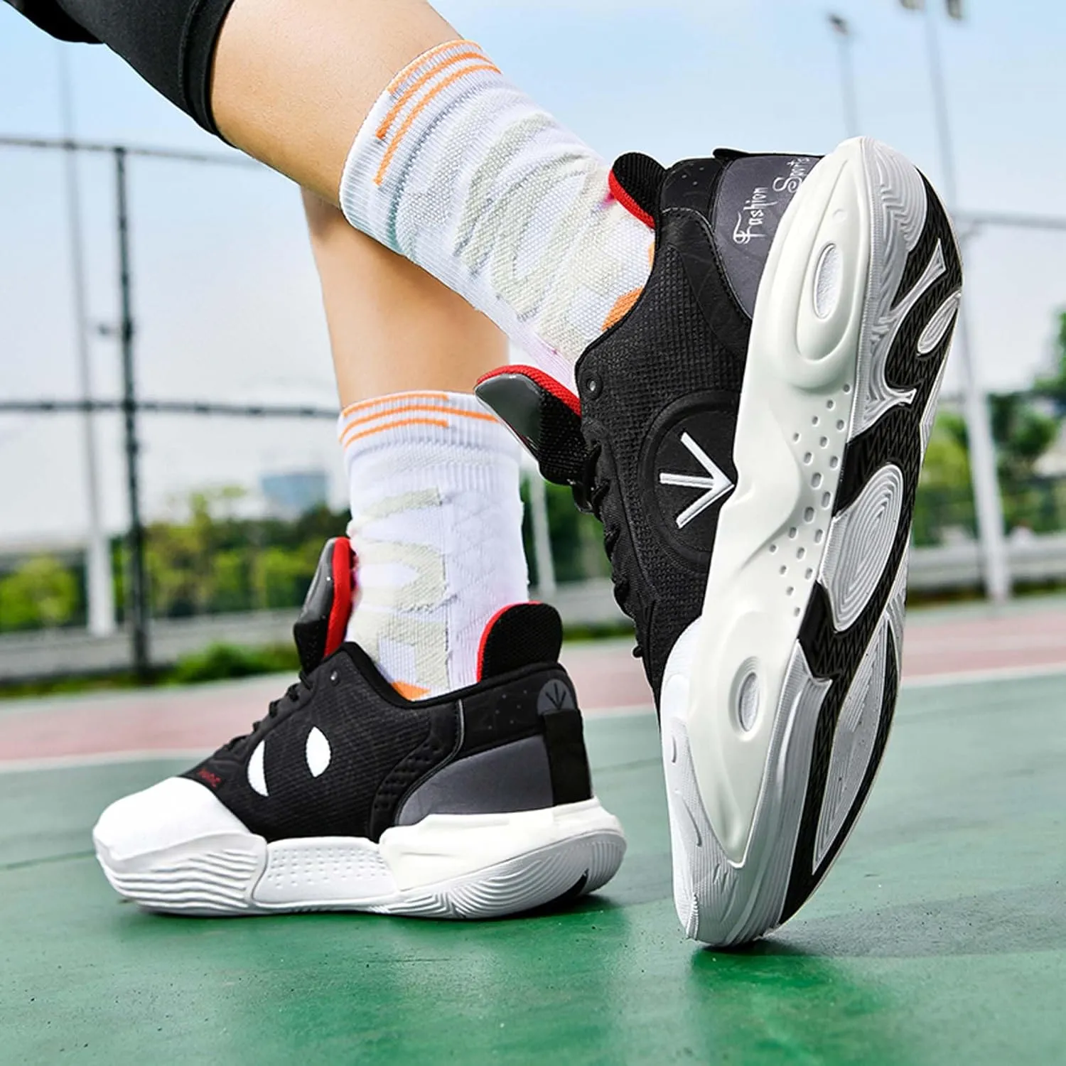 Mens Womens Basketball Shoes Lightweight Wear Resistant Comfortable Breathable Sneakers