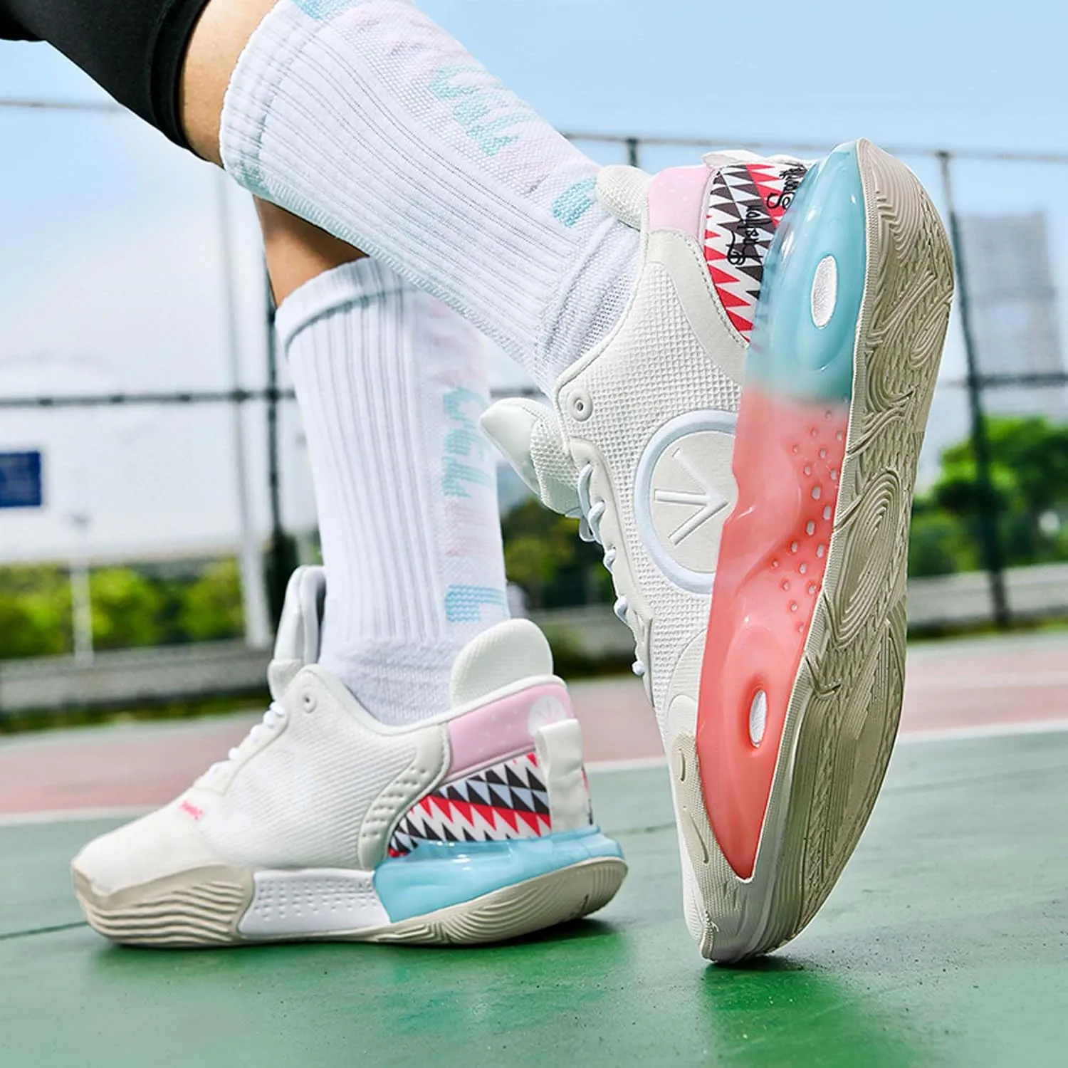 Mens Womens Basketball Shoes Lightweight Wear Resistant Comfortable Breathable Sneakers