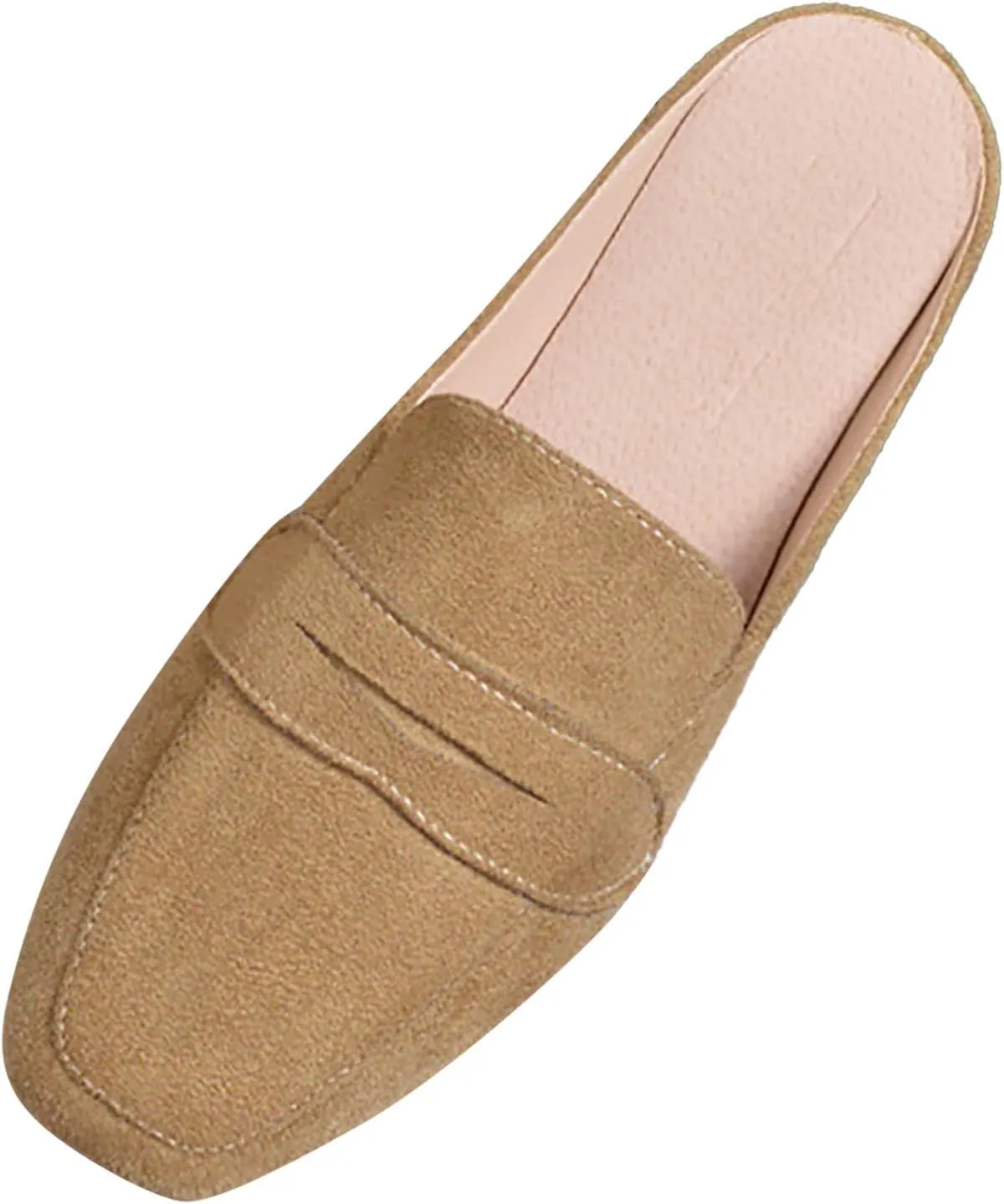 Mules for Woman Buckle Flats Comfortable Slip on Women Mules Flats Shoes Backless Loafers
