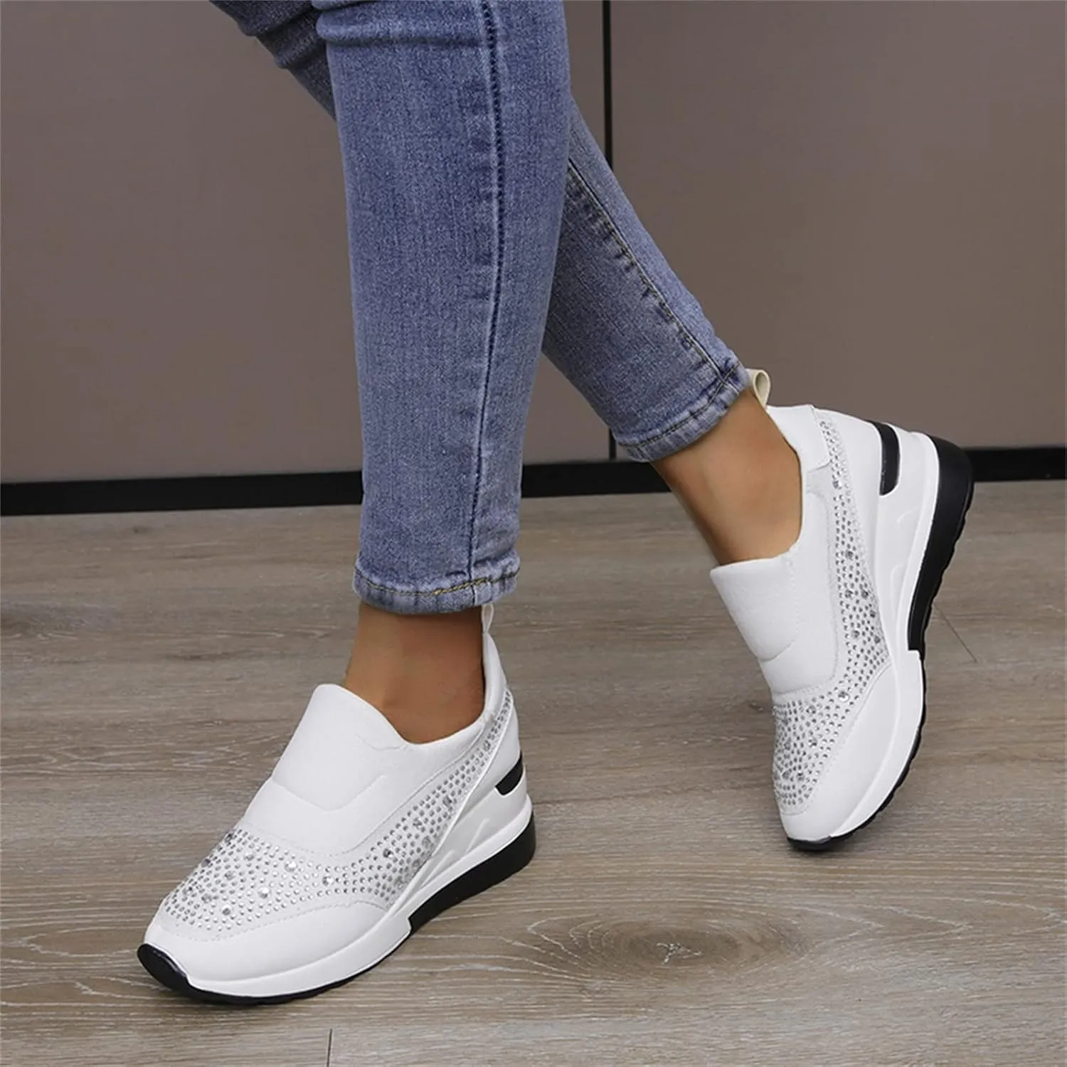 Mules for Women Flats White Sneakers Men Flats Shoes Women Dressy Comfortable Round Toe Flats Comfortable Loafers for Women 2024 Platform Sneakers for Women Black
