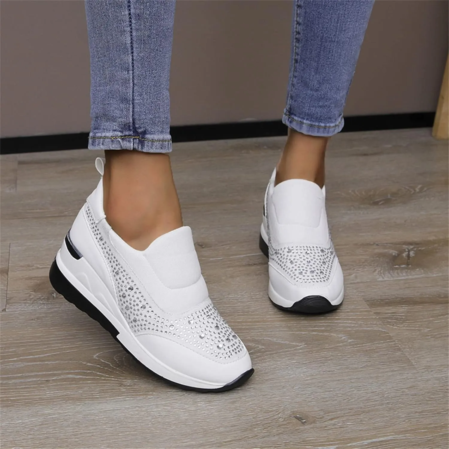 Mules for Women Flats White Sneakers Men Flats Shoes Women Dressy Comfortable Round Toe Flats Comfortable Loafers for Women 2024 Platform Sneakers for Women Black