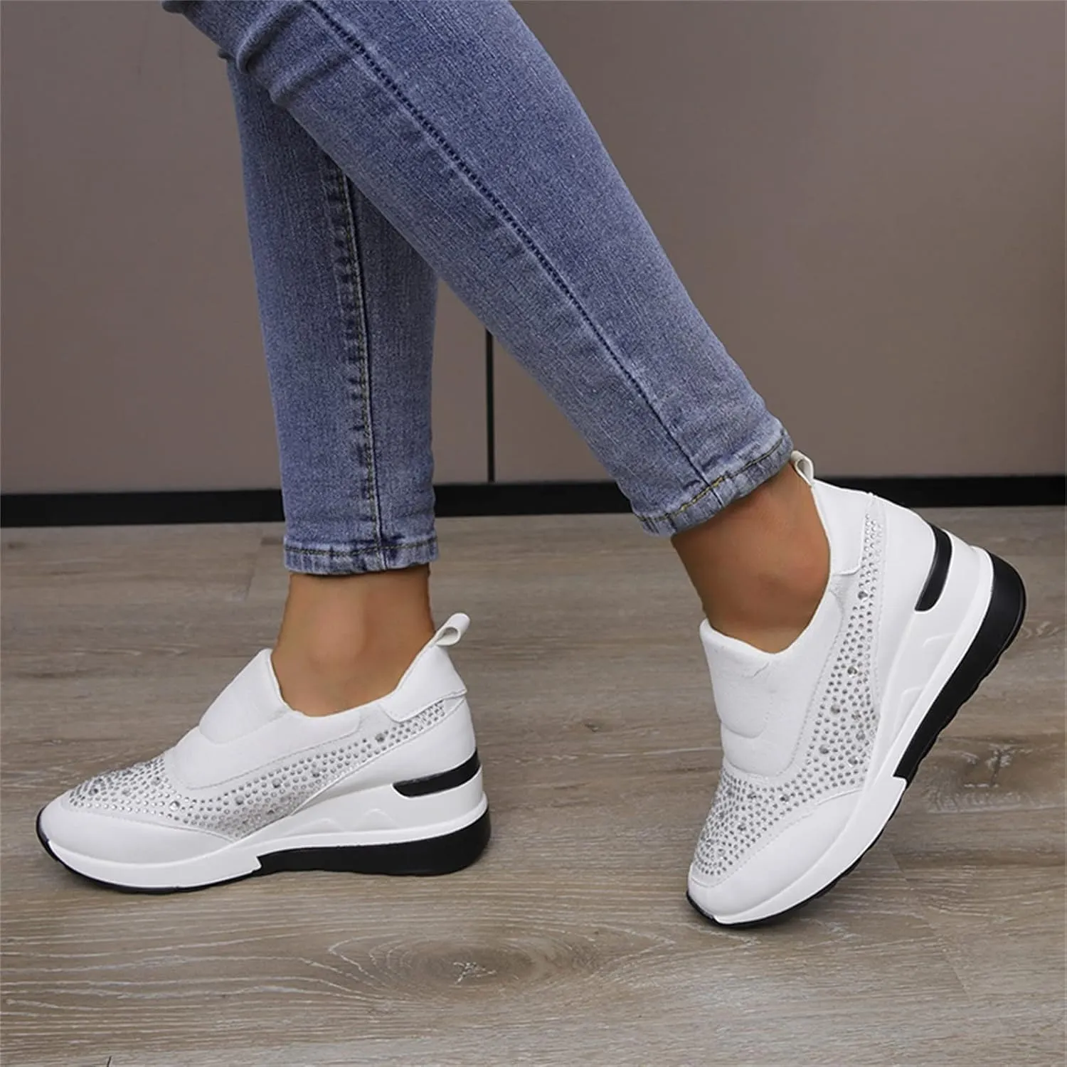 Mules for Women Flats White Sneakers Men Flats Shoes Women Dressy Comfortable Round Toe Flats Comfortable Loafers for Women 2024 Platform Sneakers for Women Black