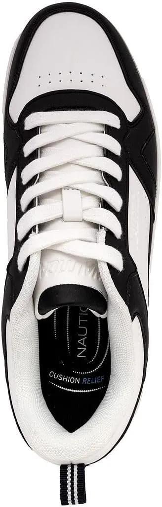 Nautica Men's Classic Low-Top Sneakers  Retro Lace-Up Casual Shoes for Tennis and Basketball-Inspired Style