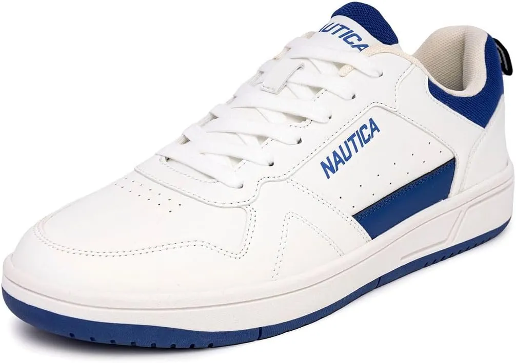 Nautica Men's Classic Low-Top Sneakers  Retro Lace-Up Casual Shoes for Tennis and Basketball-Inspired Style