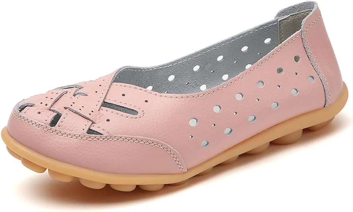 Orthopedic Loafers in Breathable Leather, Owlkay Womens Casual Soft Slip-on Flat Breathable Loafers,Comfort Flat Orthopedic Sneakers for Women