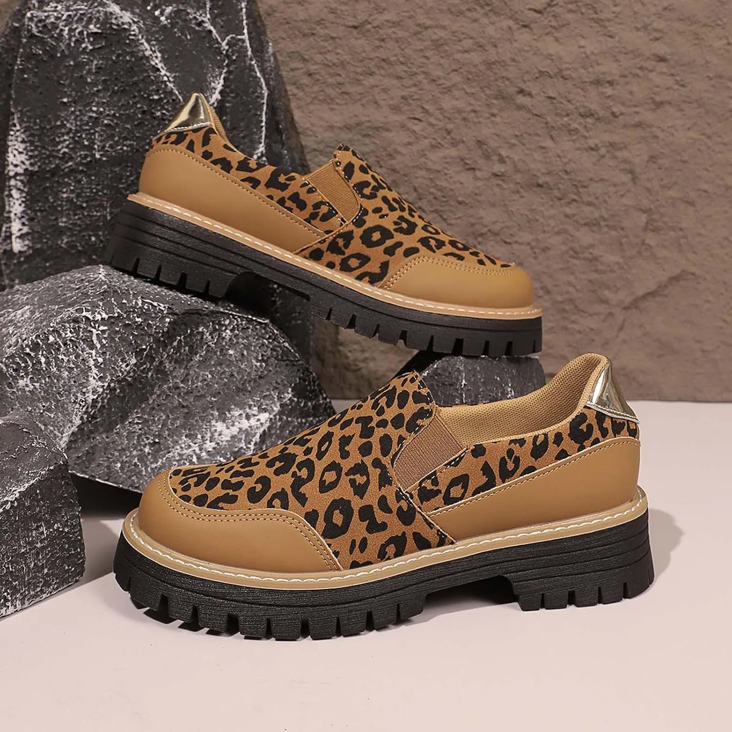 Oxford Shoes for Women Wide Platform Loafers Chunky Penny Loafers Slip-Ons Business Shoes Comfy Moccasins Shoe