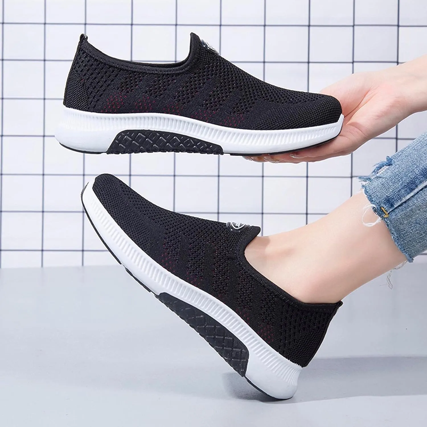 Plantar Fasciitis Work Shoes Women Non Slip Tenis Antideslizantes para Mujer Azul Marino Black Sneakers for Women Casual Sneakers for Women 2023 Wide Toe Non Slip Work Shoes Womens