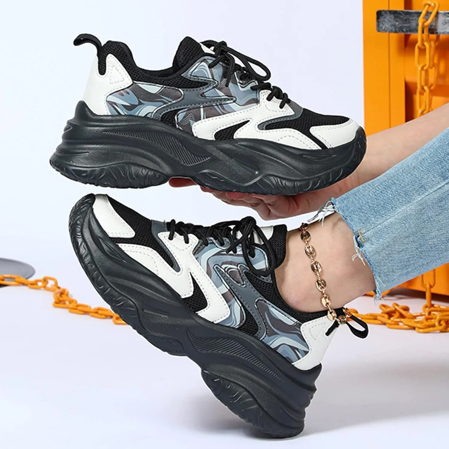 Platform Sneakers for Women Wide Size Black Slip On Shoes Women Dressy Casual Comfortable Nurse Shoes Wide Width for Women Slip Resistant Wedge Sneakers for Women 2023 Women's Everyday Winter Shoes