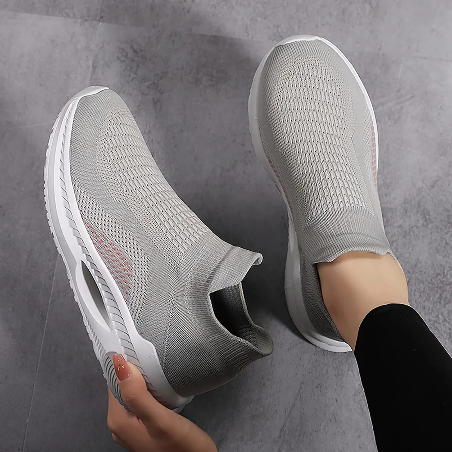 SBGMoSJ Plantar Fasciitis Women Shoes Slip On Sneakers Women Platform Black Shoes Women Dressy Booties Chunky Sneakers Women Women's Shoes for Everyday Use