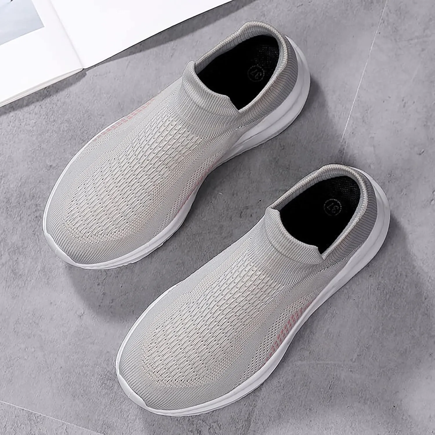 SBGMoSJ Plantar Fasciitis Women Shoes Slip On Sneakers Women Platform Black Shoes Women Dressy Booties Chunky Sneakers Women Women's Shoes for Everyday Use