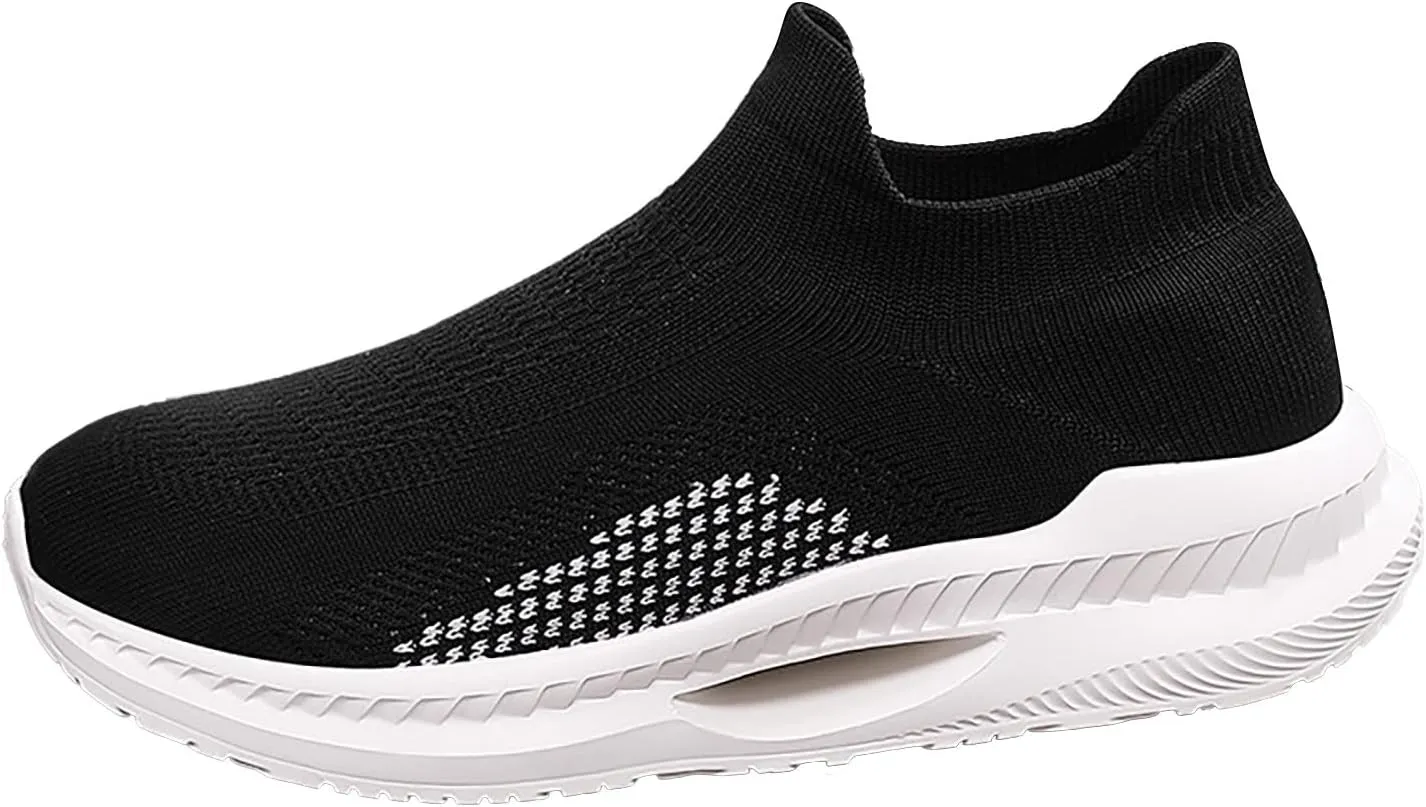 SBGMoSJ Plantar Fasciitis Women Shoes Slip On Sneakers Women Platform Black Shoes Women Dressy Booties Chunky Sneakers Women Women's Shoes for Everyday Use