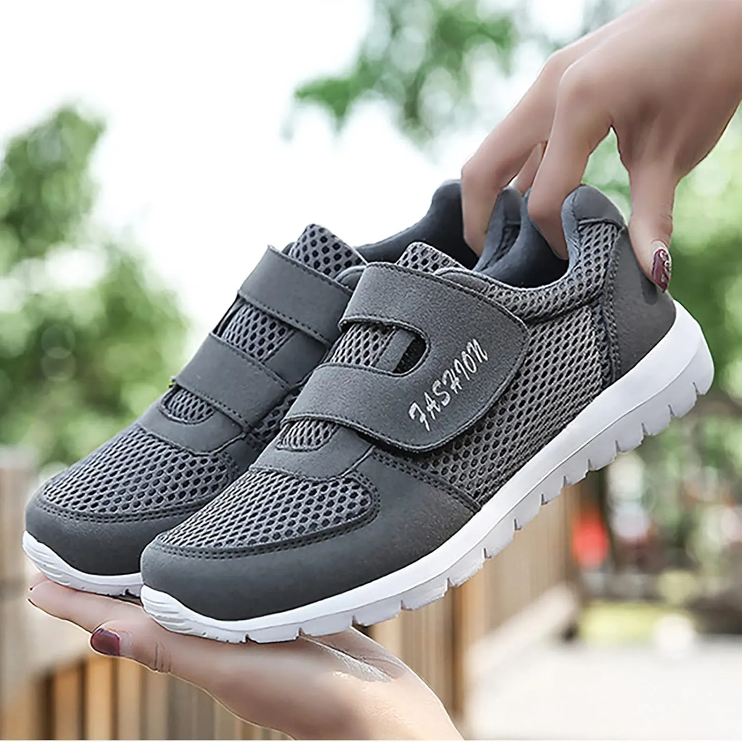 SBGMoSJ Platform Sneakers for Women 6 Wide Senior Womens Slip On Light Weight Walking Shoes Black Shoes Women Casual Dressy Womens White Sneakers Casual Slip On Zapatillas Ortopedicas para Mujer
