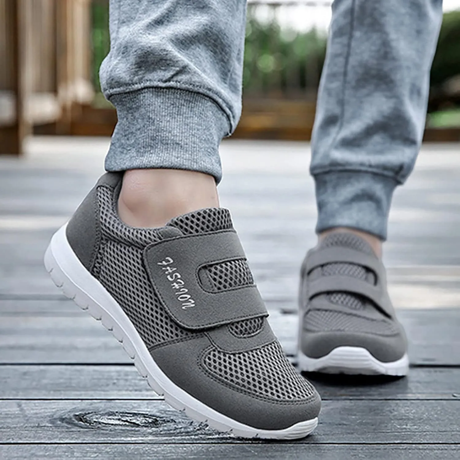 SBGMoSJ Platform Sneakers for Women 6 Wide Senior Womens Slip On Light Weight Walking Shoes Black Shoes Women Casual Dressy Womens White Sneakers Casual Slip On Zapatillas Ortopedicas para Mujer