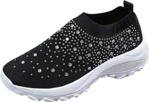 SBGMoSJ Women's Walking Sneakers Wide Width Slip On Shoes Women Dressy Casual Low Heel Womens Casual Shoes Slip Ons Womens Shoes Size 6.5 Sneakers Zapatos CóModos para Hombre