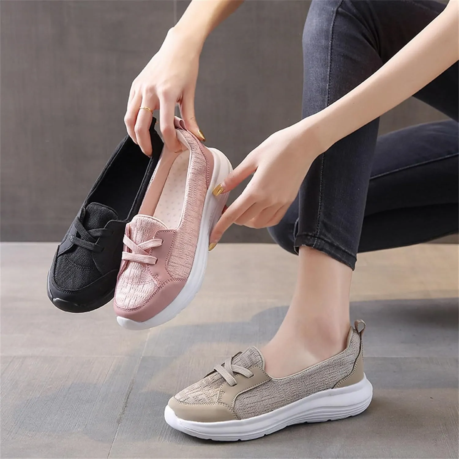 Shoes for Men Platform Sneakers for Women Women's Loafers & Slip-Ons Mens Trail Running Shoes Closed Back Lightweight Breathable Sale Clearance