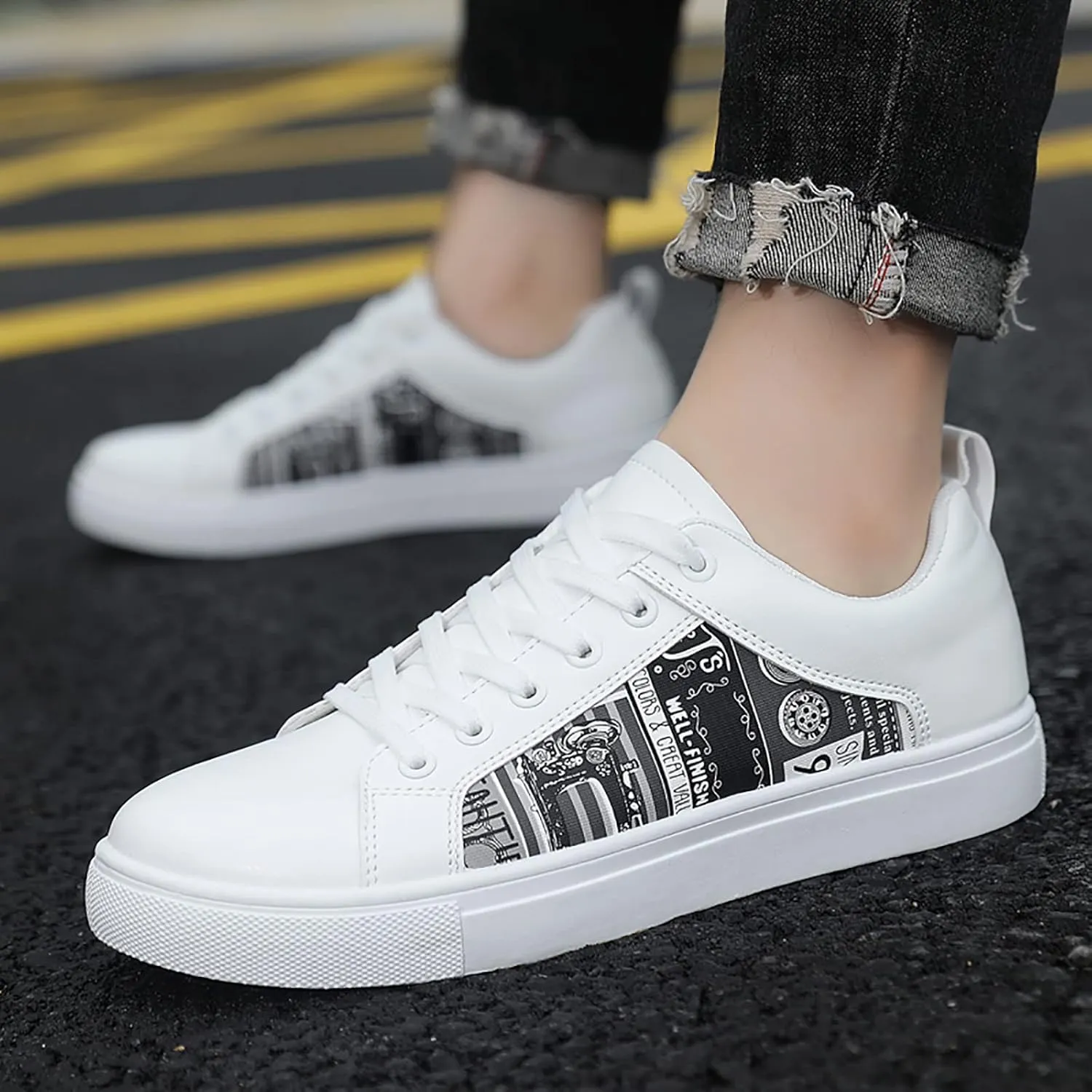 Slip On Casual Shoes Women's Sneakers in White in Wide Width Work Shoes Women Slip on Non Slip Low Top Casual Loafers for Women Dressy Womens White Sneakers