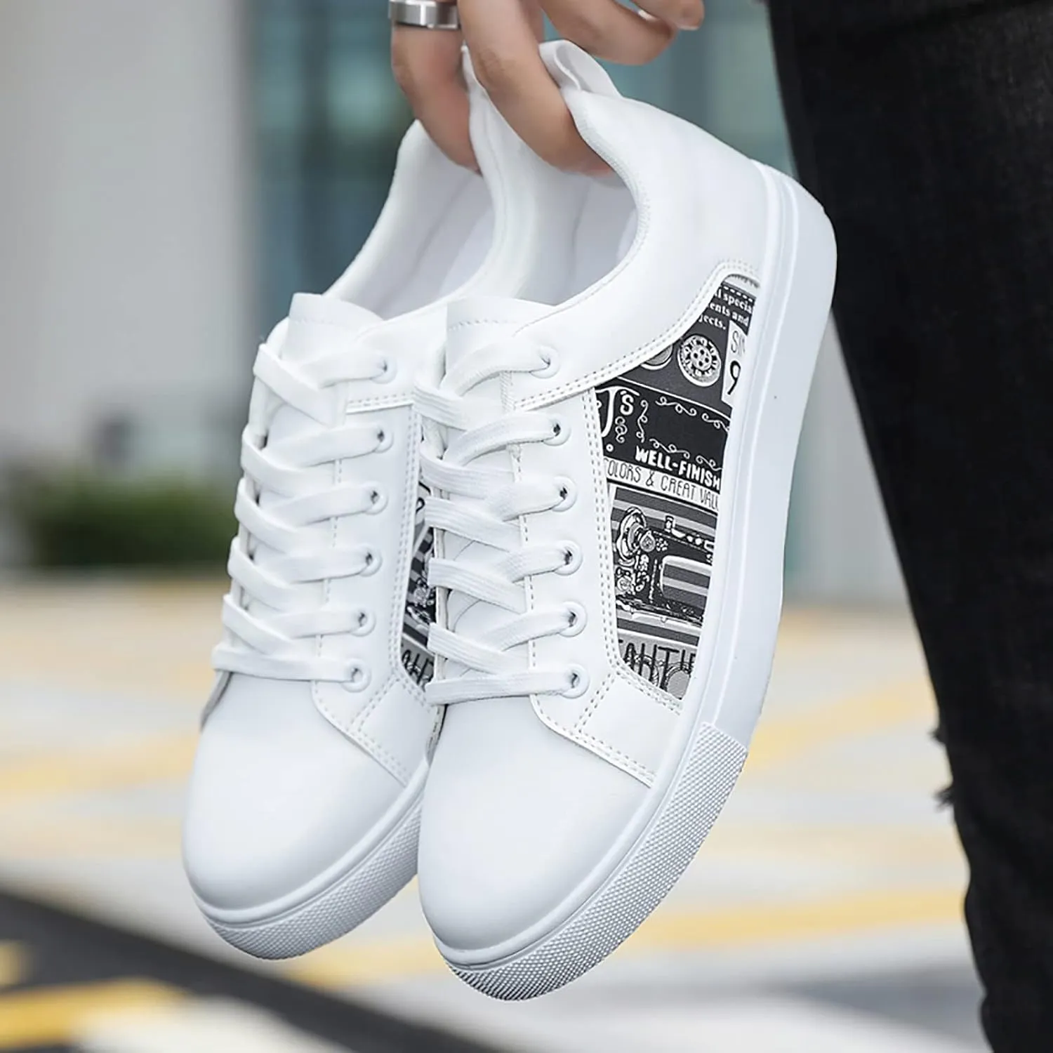 Slip On Casual Shoes Women's Sneakers in White in Wide Width Work Shoes Women Slip on Non Slip Low Top Casual Loafers for Women Dressy Womens White Sneakers