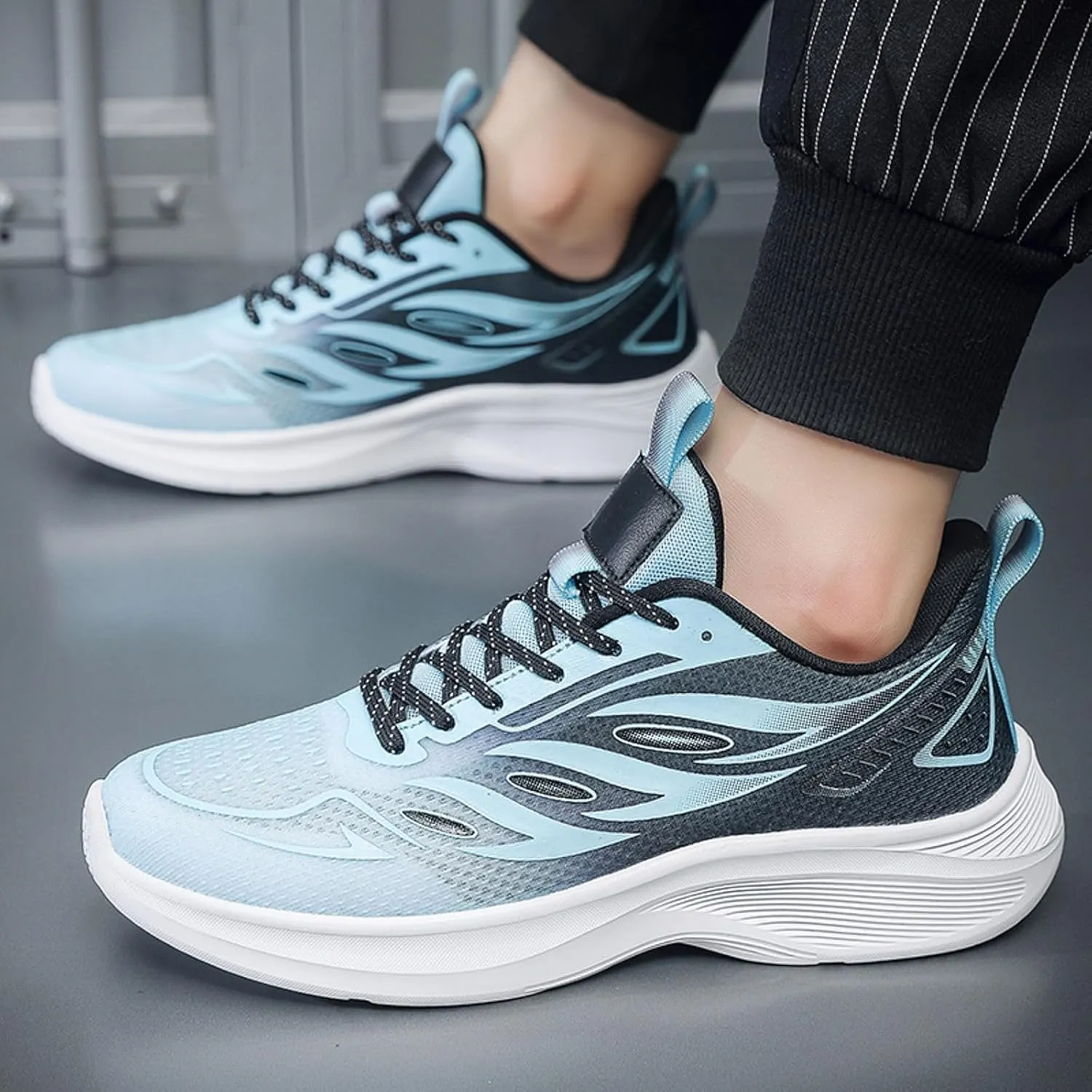 Sneakers Business Breathable Men Sports Shoes Fashionable New Pattern Minimalist Color Blocking Mesh Breathable