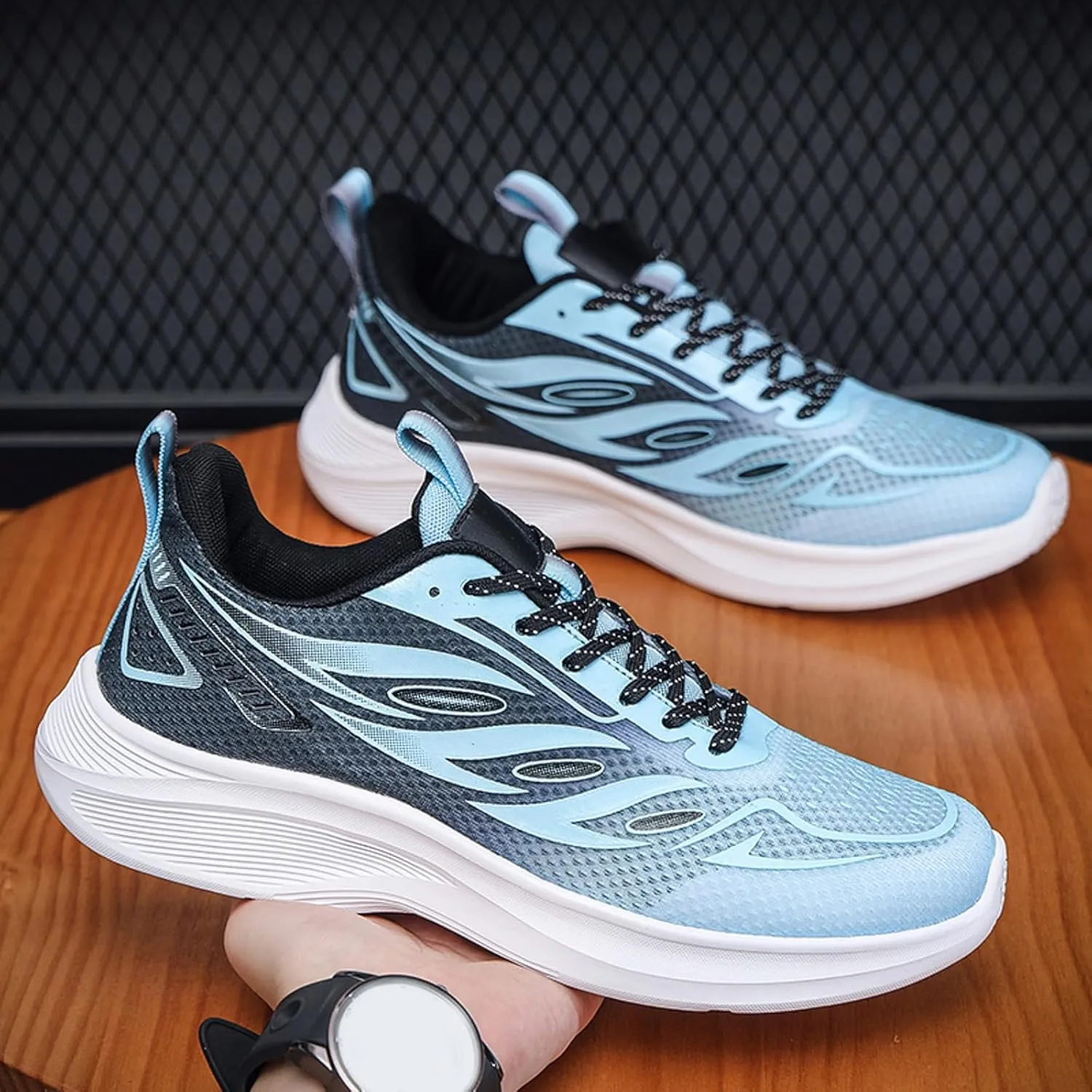 Sneakers Business Breathable Men Sports Shoes Fashionable New Pattern Minimalist Color Blocking Mesh Breathable