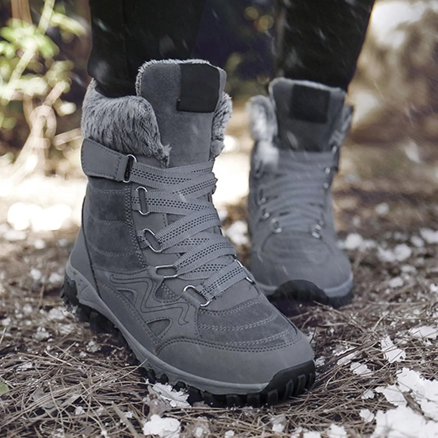 Snow Boots Hiking Men High Top Snow Boots Fashion Casual Women Snow Boots Winter Walking Shoes for Men