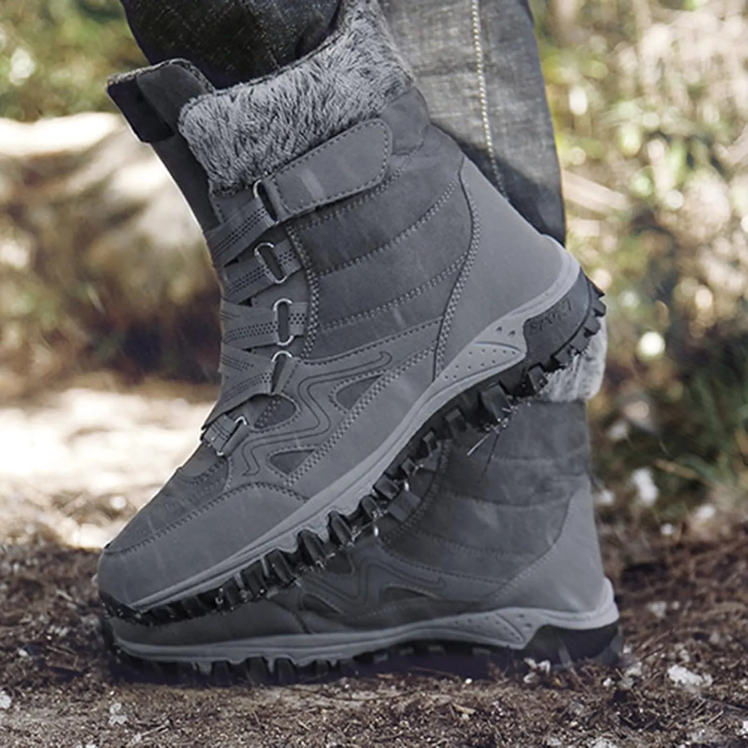 Snow Boots Hiking Men High Top Snow Boots Fashion Casual Women Snow Boots Winter Walking Shoes for Men