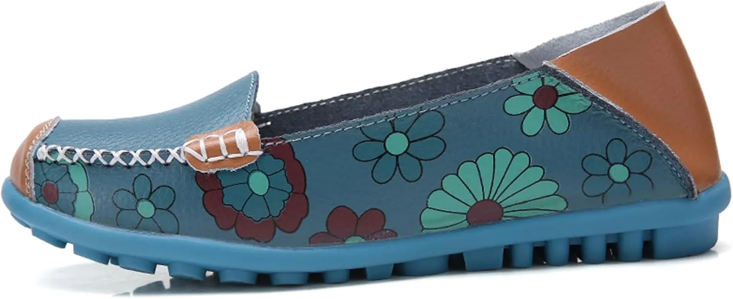 Sunporx Women's Comfortable Loafers Driving Moccasins Shoe Casual Flats Slip on Walking Breathable Non-Slip Office Work Shoe