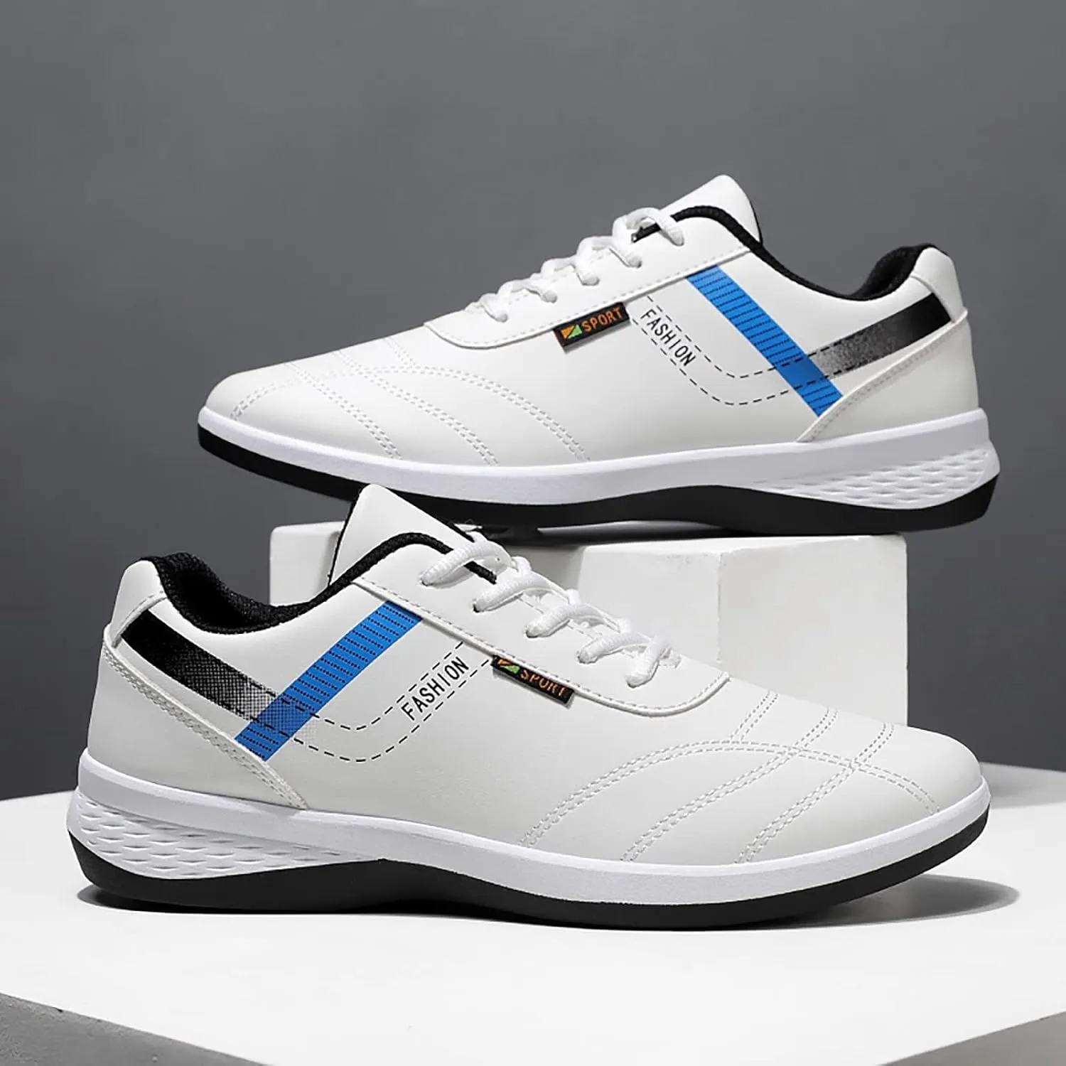Tennis Walking Shoes Lace Up Sports Shoes for Men Fashion Casual for Walking Leather