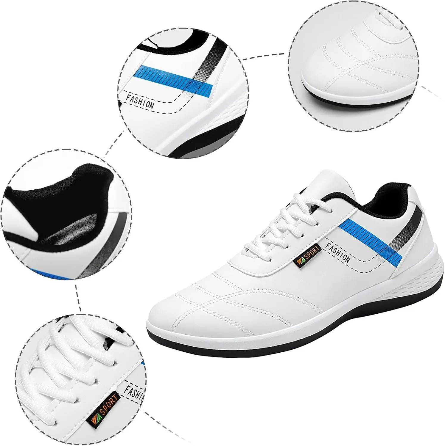 Tennis Walking Shoes Lace Up Sports Shoes for Men Fashion Casual for Walking Leather