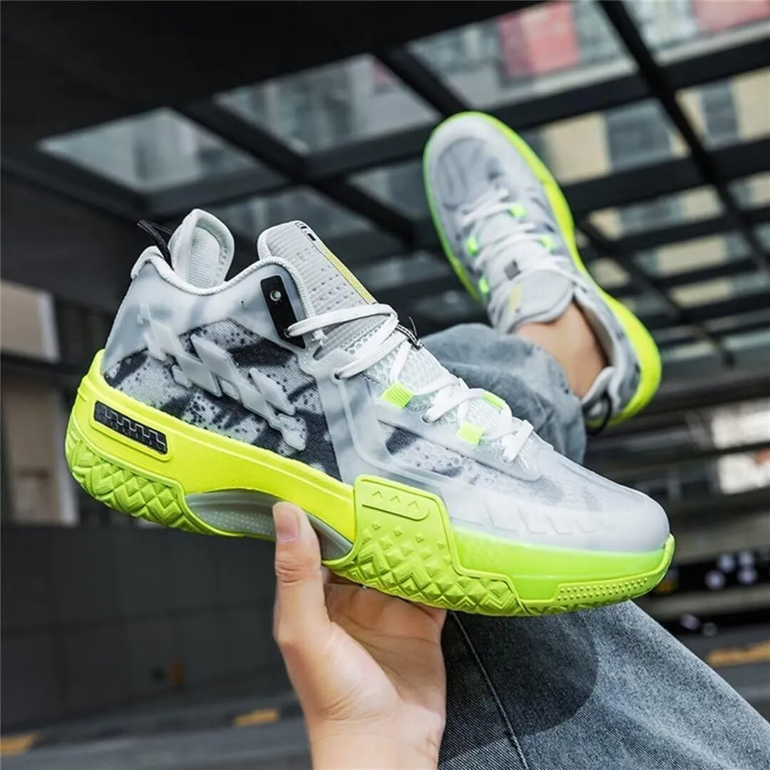 Unisex Basketball Shoes Breathable Lightweight Non Slip Rubber Sole Fashionable Sports Boots