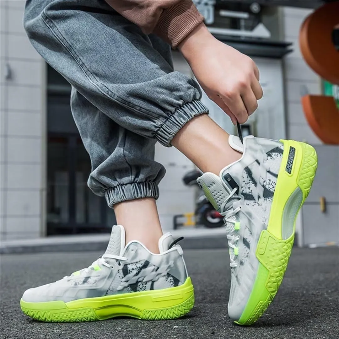 Unisex Basketball Shoes Breathable Lightweight Non Slip Rubber Sole Fashionable Sports Boots