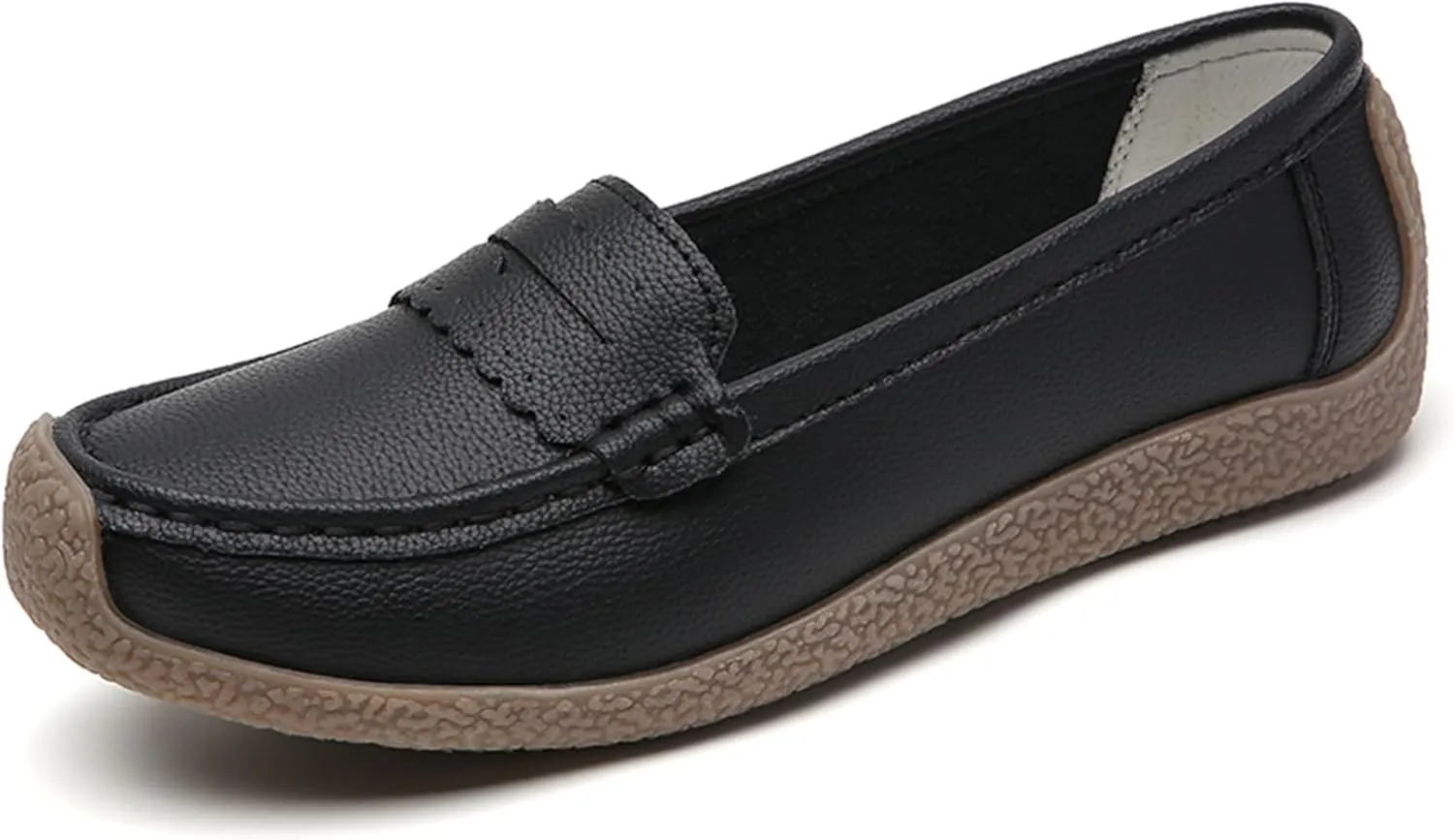 Veroders Classic Flats Loafer Shoes for Women Breathable Lightweight Flexible Leather Loafers