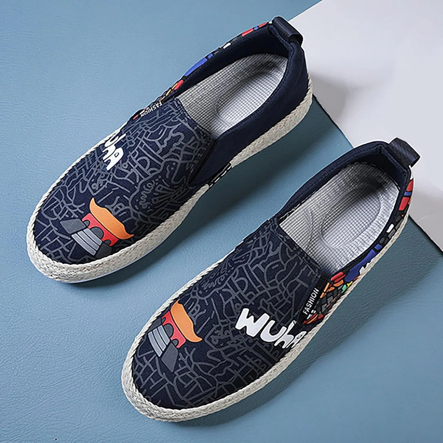 Walking Shoes Tennis Comfortable Canvas Men's Shoes Spring and Breathable Casual Flat Shoe Cover Wearing Linen Casual