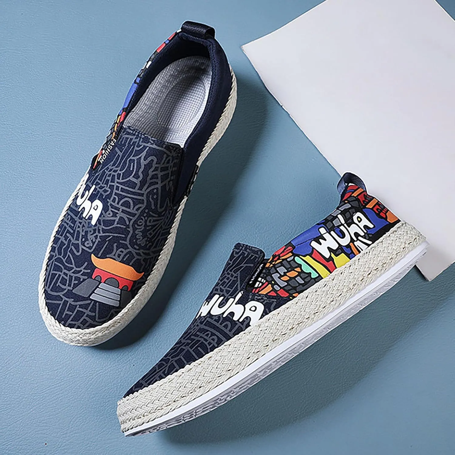 Walking Shoes Tennis Comfortable Canvas Men's Shoes Spring and Breathable Casual Flat Shoe Cover Wearing Linen Casual