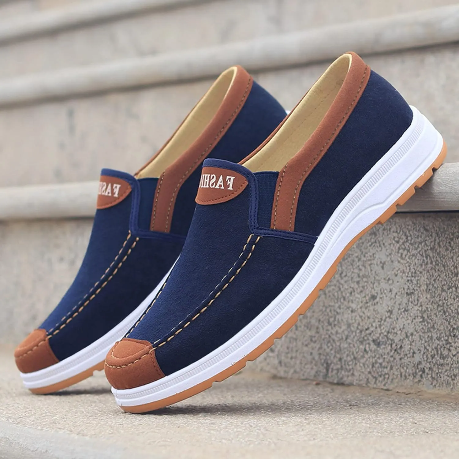 Walking Shoes Tennis Comfortable Fashion All Season Men Casual Shoes Flat Bottom Non Slip Cloth Colorblock Comfortable