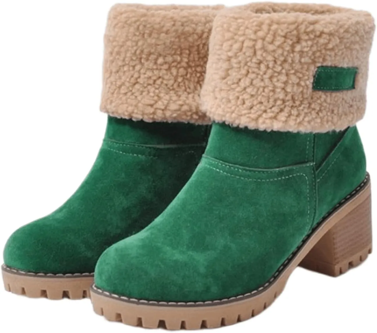Winter Boots For Women 2024 Snow Boots Mid Calf Anti-slip Outdoor Comfortable Warm Fur Lined Slip On Short Booties