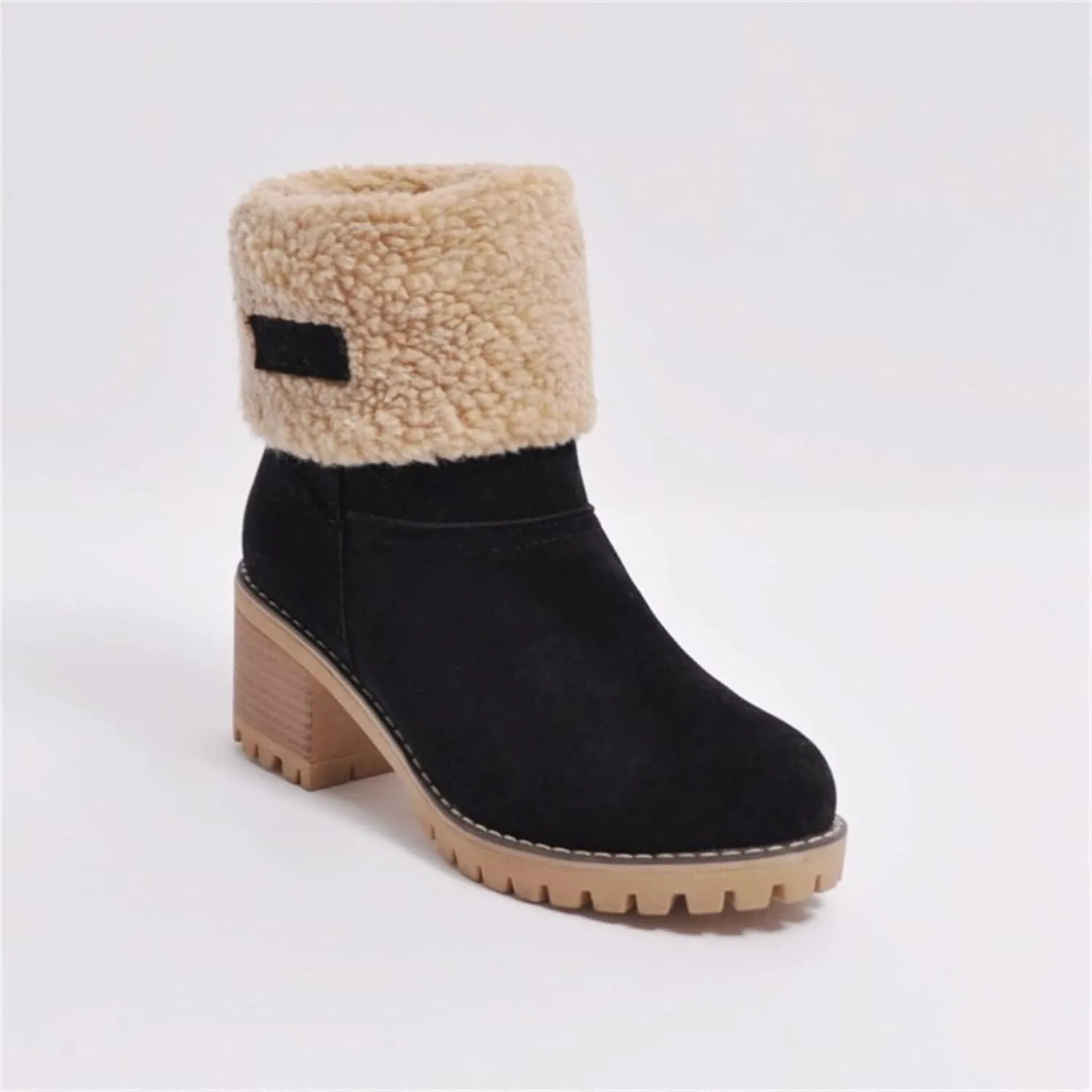 Winter Boots For Women 2024 Snow Boots Mid Calf Anti-slip Outdoor Comfortable Warm Fur Lined Slip On Short Booties