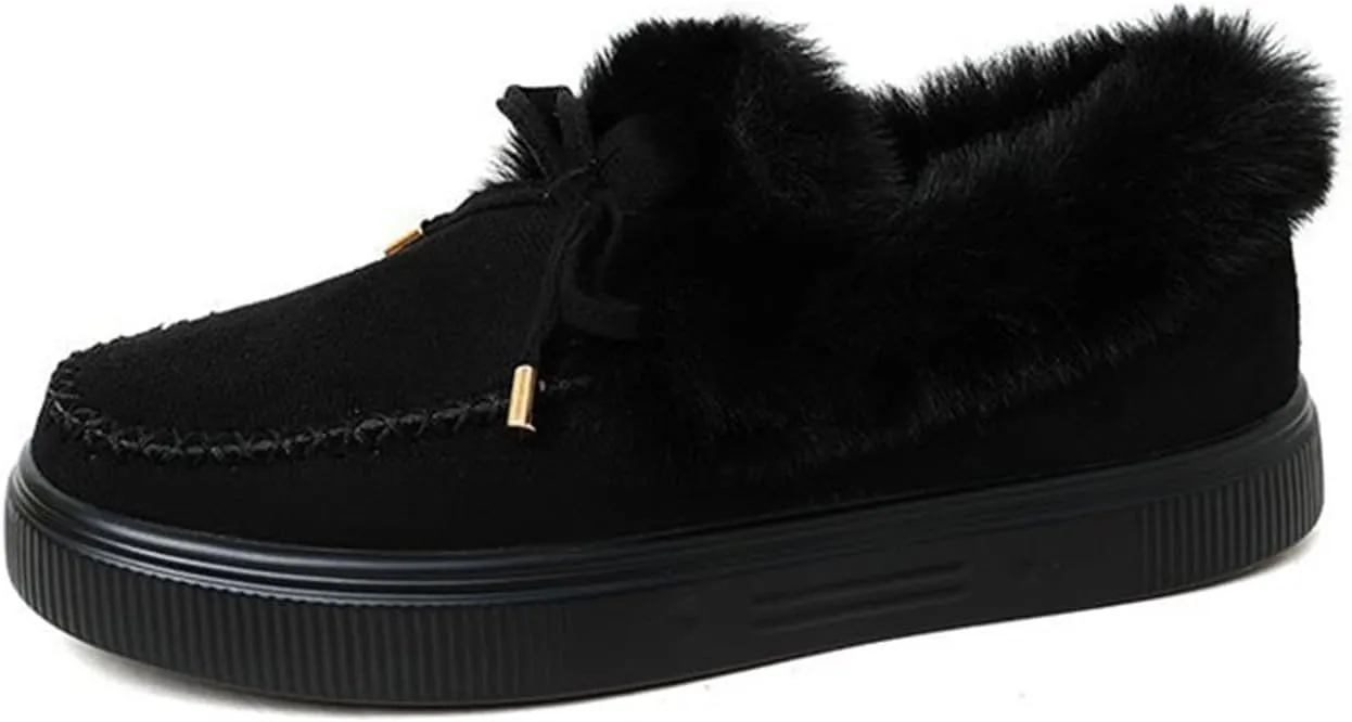 Winter Boots For Women 2024 Warm Fur Lined Snow Ankle Boots Outdoor Short Booties Fashion Slip On Loafers Shoes