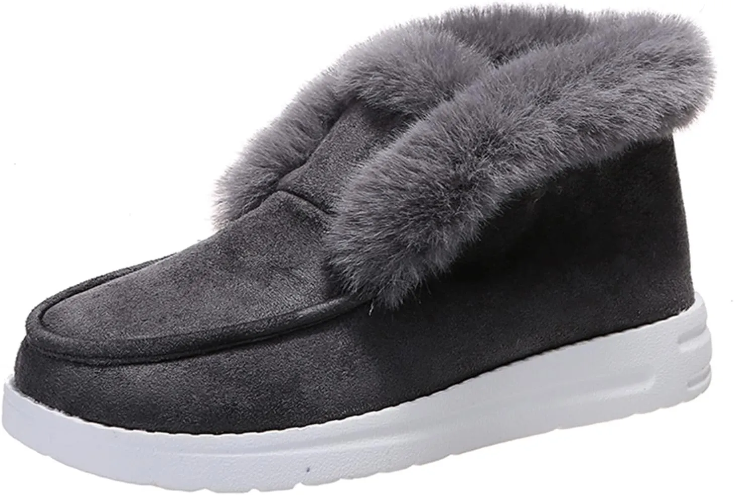 Winter Fashion Boots For Women 2024 Snow Boots Warm Ankle Booties Comfortable Slip On Outdoor Fur Lined Loafers Shoes
