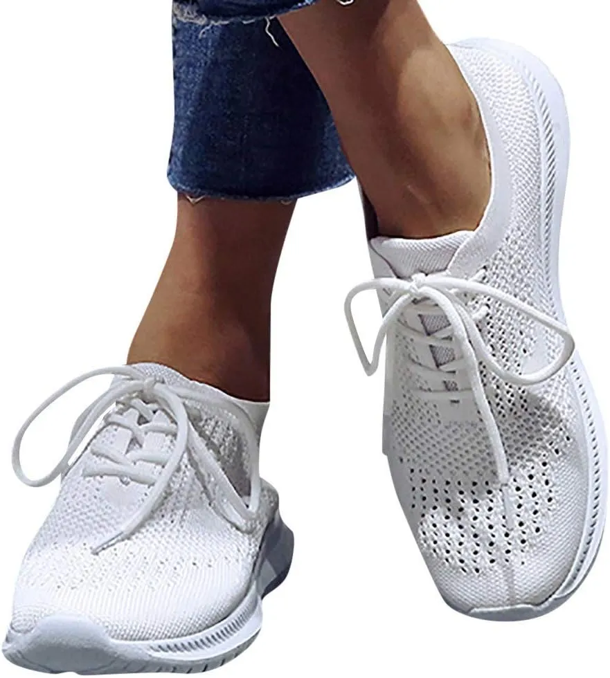 Women Sneakers Black and White High Arch Support Non Slip Work Shoes for Women White Flat Gym Shoes Women Trendy Wedge Sneakers for Women 2023 Zapatos Negros para Mujer Deportivos