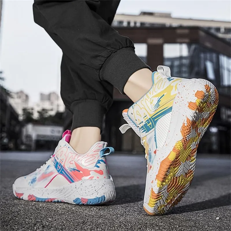 Womens Basketball Shoes for Men High Top Breathable Non Slip Unisex-Adult Outdoor Sneakers Youth Fashion Running Shoes