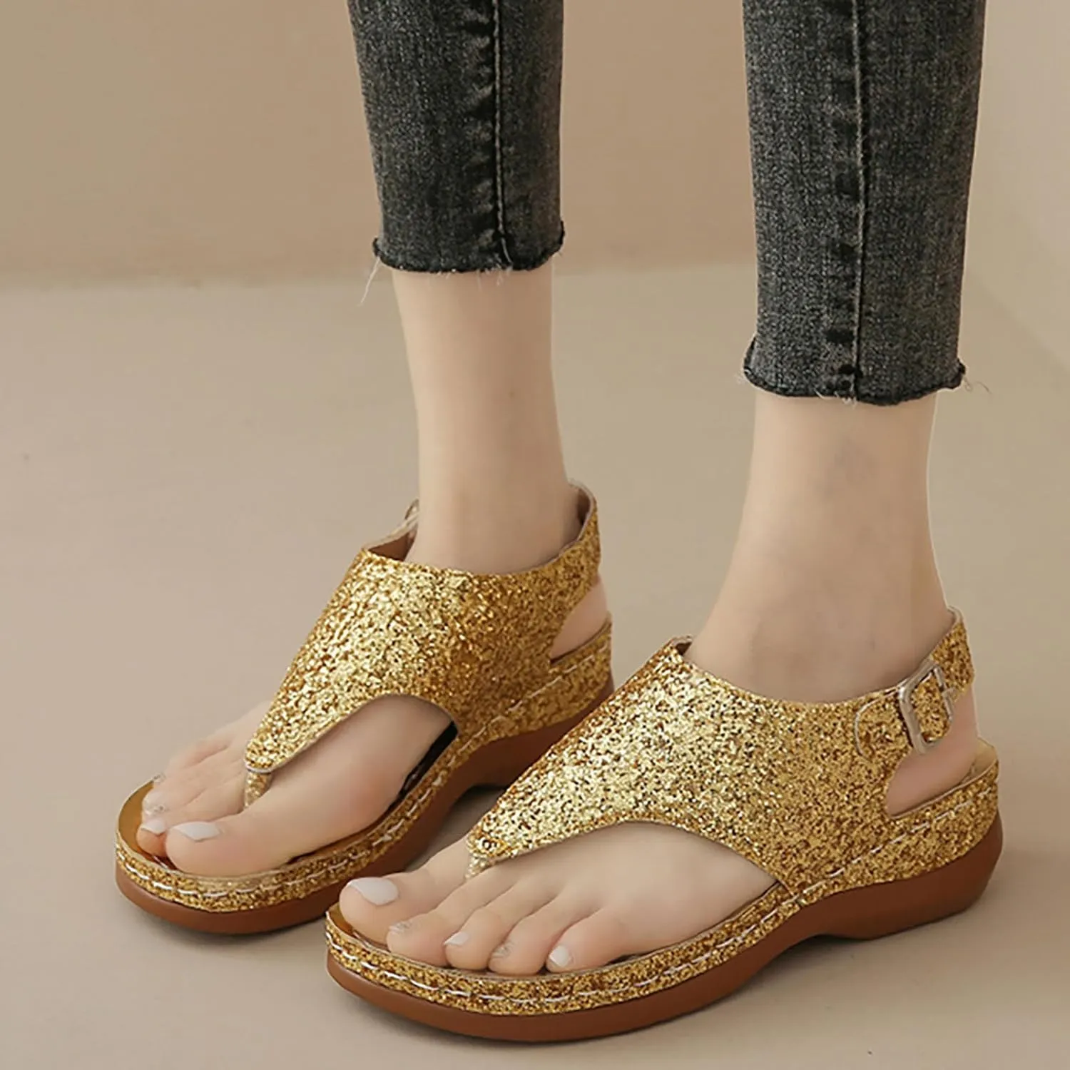 Women'S Beach Sandals Hollow Casual Slippers Flat Shoes Retro Sandals Women'S Rhinestone Sandals for Women Wedding
