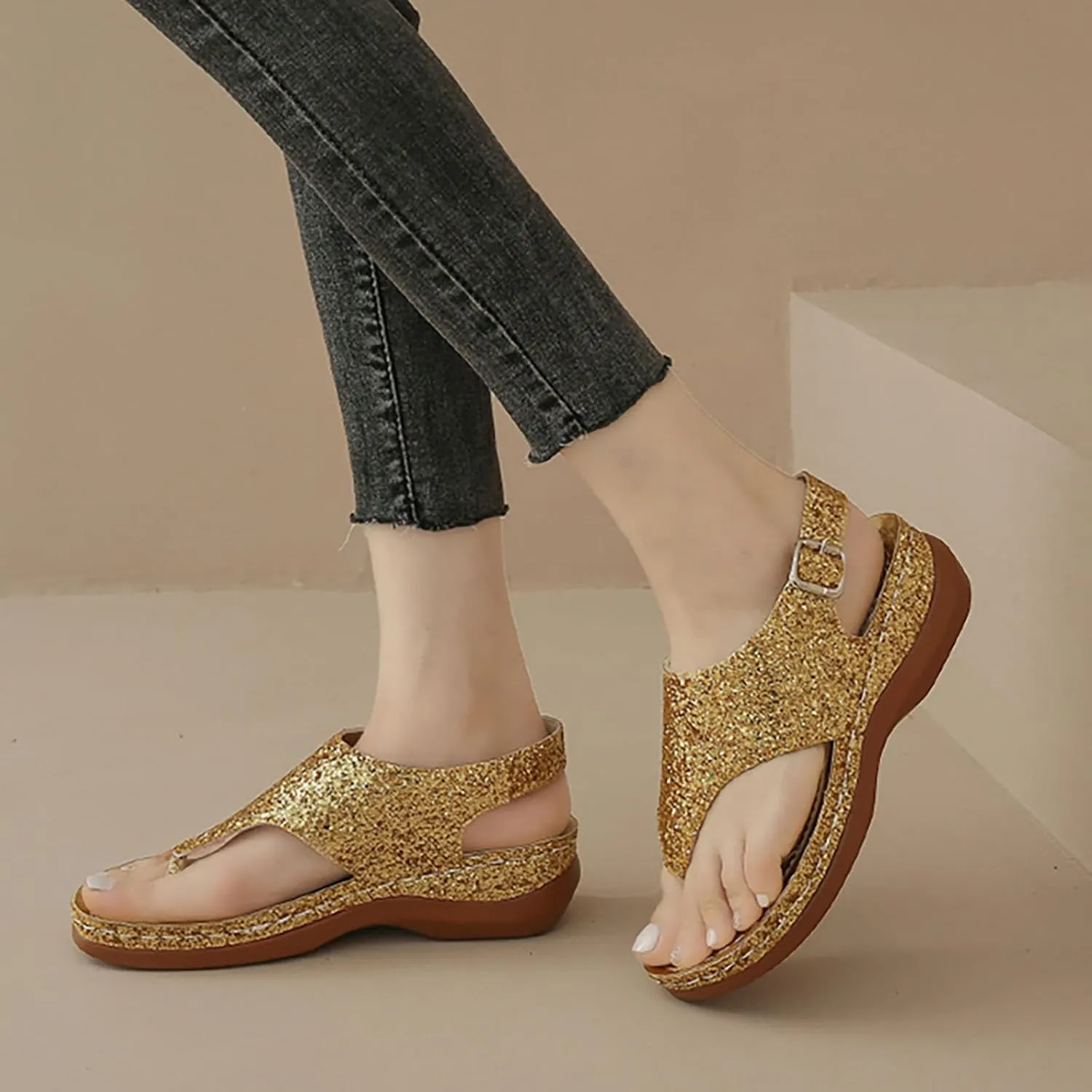 Women'S Beach Sandals Hollow Casual Slippers Flat Shoes Retro Sandals Women'S Rhinestone Sandals for Women Wedding