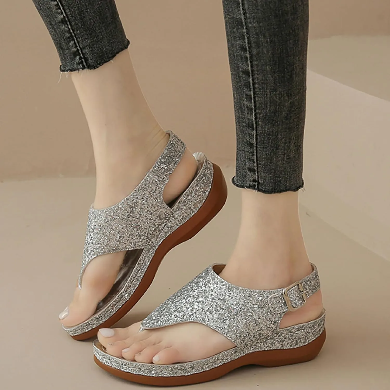 Women'S Beach Sandals Hollow Casual Slippers Flat Shoes Retro Sandals Women'S Rhinestone Sandals for Women Wedding