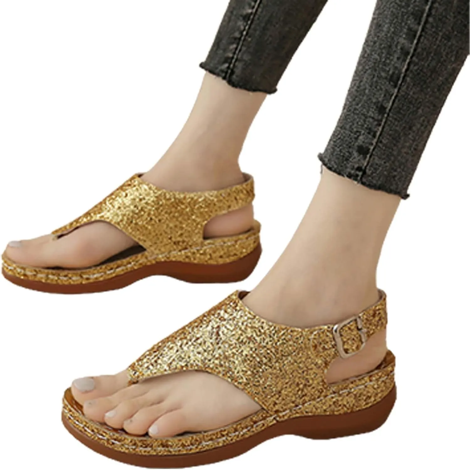 Women'S Beach Sandals Hollow Casual Slippers Flat Shoes Retro Sandals Women'S Rhinestone Sandals for Women Wedding