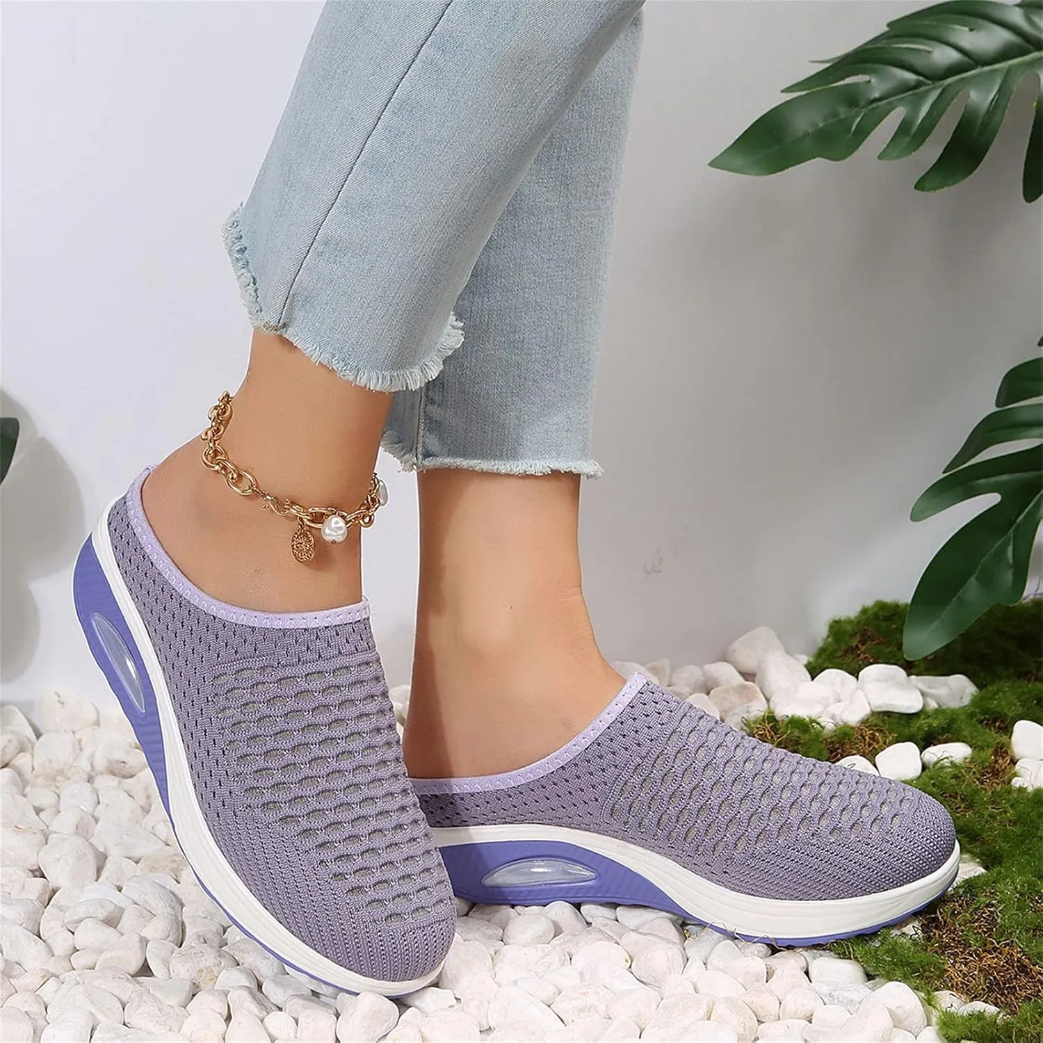Women's Comfortable Casual Sneakers – Lightweight & Breathable Mesh Slip-On Walking Shoes, Easy to Wear, Soft Sole, Perfect for Work, Travel & Everyday Use