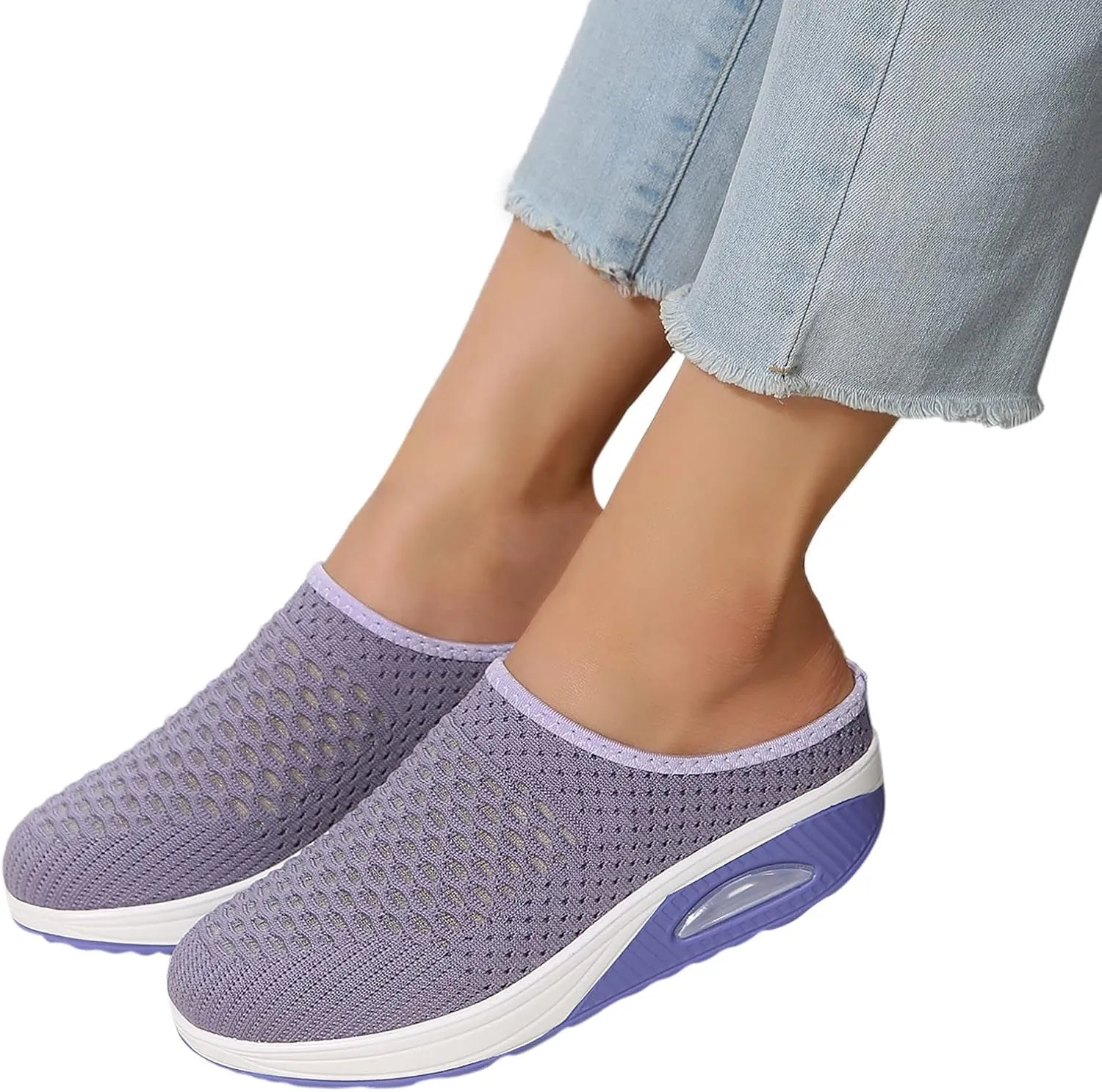 Women's Comfortable Casual Sneakers – Lightweight & Breathable Mesh Slip-On Walking Shoes, Easy to Wear, Soft Sole, Perfect for Work, Travel & Everyday Use