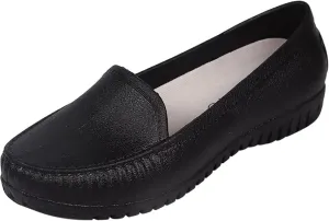 Women's Comfortable Leather Orthopedic Slip-On Loafers, Soft Walking & Driving Shoes, Business & Work Shoes for Women, White, One Size