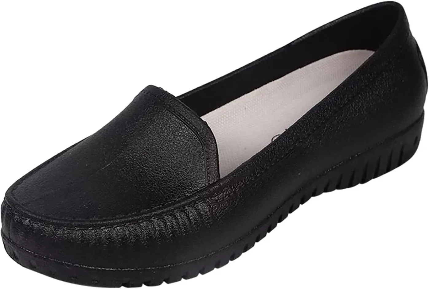 Women's Comfortable Leather Orthopedic Slip-On Loafers, Soft Walking & Driving Shoes, Business & Work Shoes for Women, White, One Size