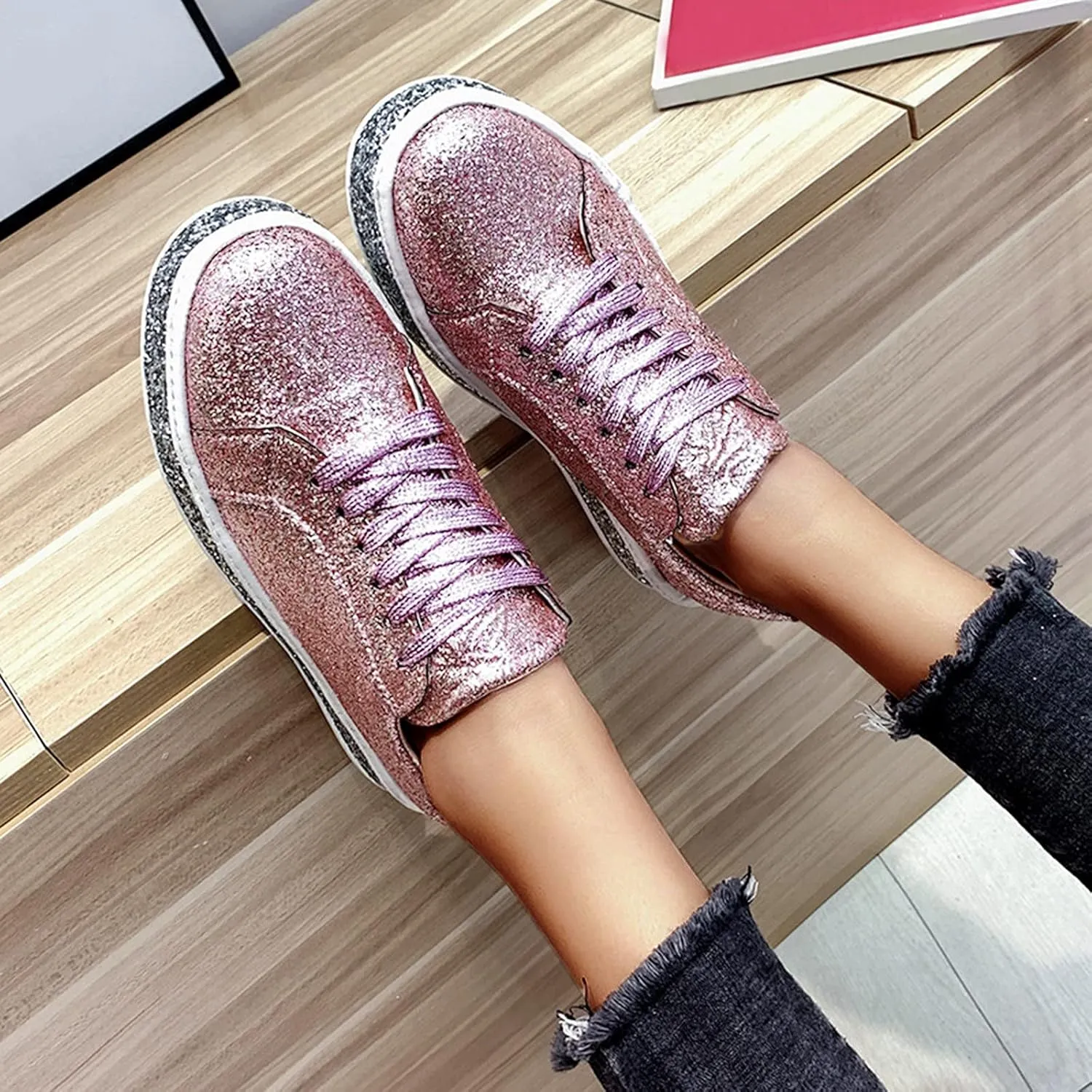 Womens Fashion Sneakers 2023 Zapatillas Elegantes De Tacon para Mujer Blancas Workout Shoes Women Size 11 Wide Womens Running Shoes Womens Size 10 Wide Black Sneakers