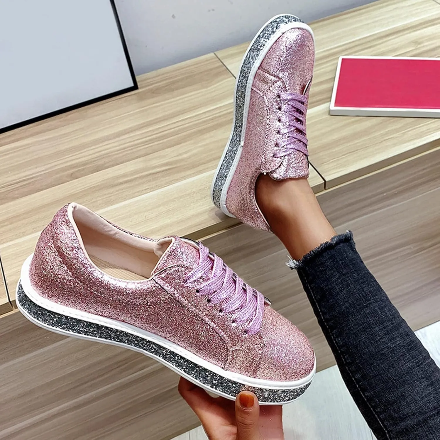 Womens Fashion Sneakers 2023 Zapatillas Elegantes De Tacon para Mujer Blancas Workout Shoes Women Size 11 Wide Womens Running Shoes Womens Size 10 Wide Black Sneakers